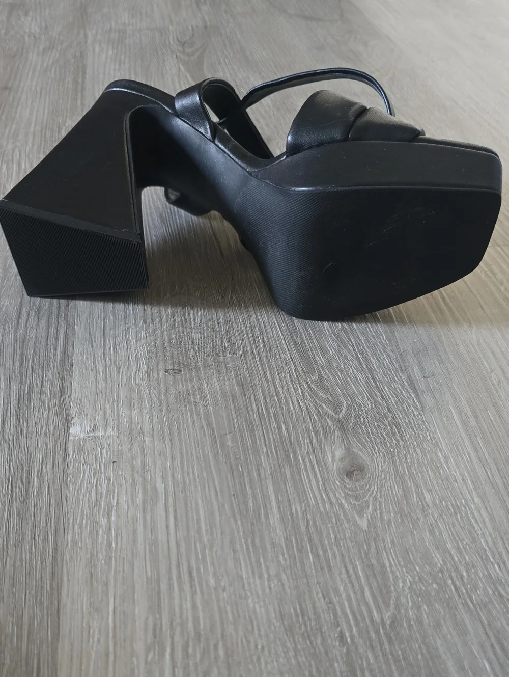 Black Platform Block Heel Sandals - Women